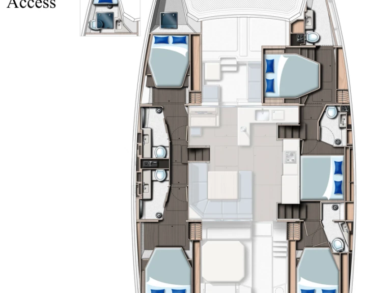 Leopard Catamarans / Robertson & Caine Leopard 50 - 5 + 1 cab da affittare a  Cannigione
