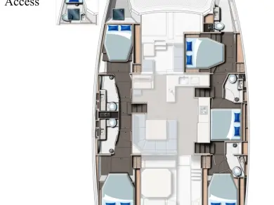 Leopard Catamarans / Robertson & Caine Leopard 50 - 5 + 1 cab da affittare a  Cannigione