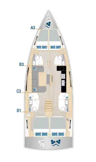 Hanse Hanse 460 da affittare a  Castelli