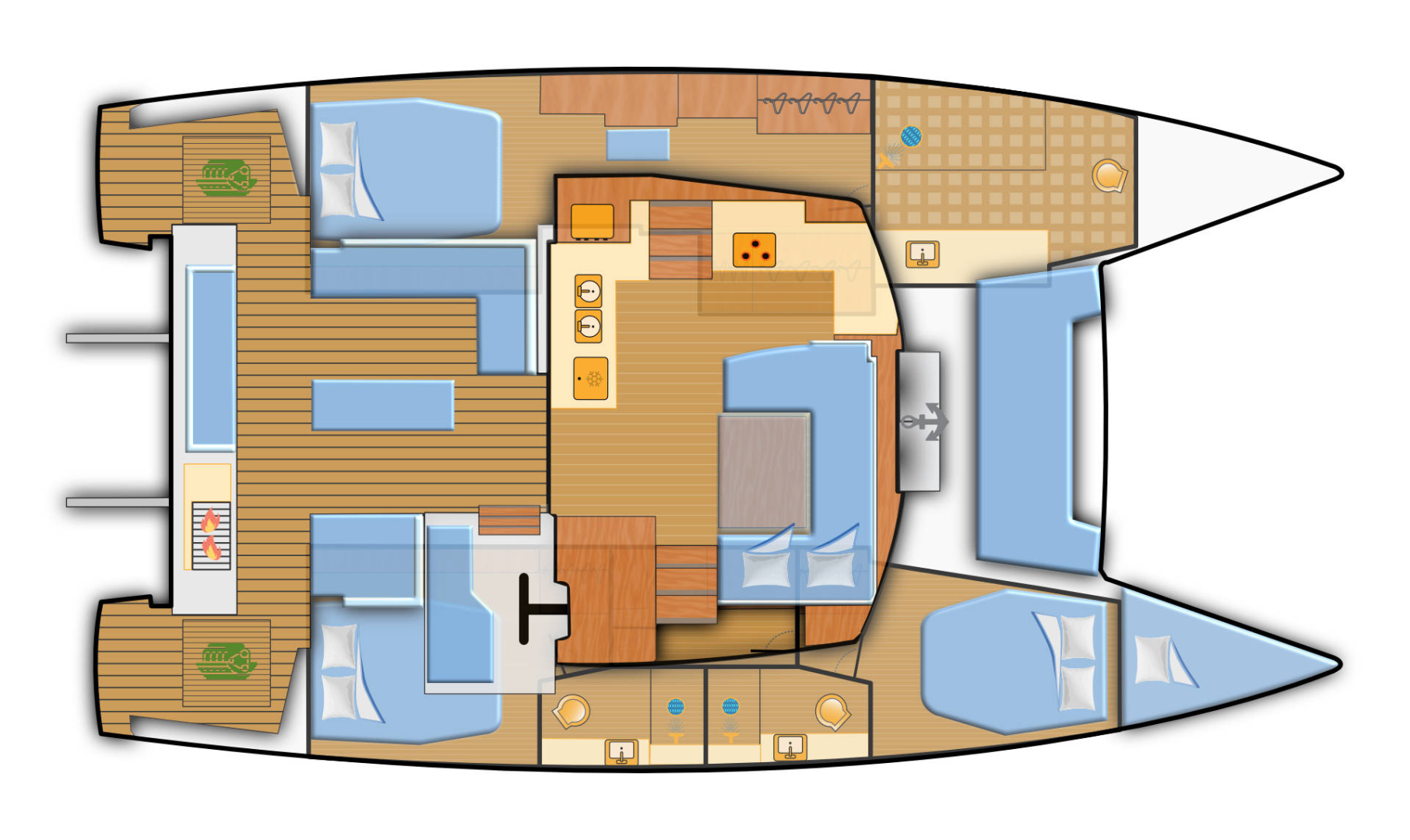 Noleggio Catamarano Fountaine Pajot con patente nautica