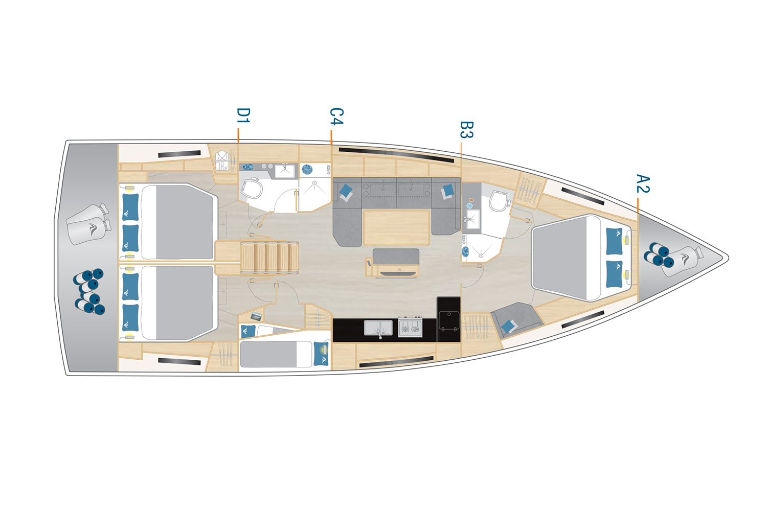 Noleggio barche Hanse Hanse 460 a Castelli su Samboat